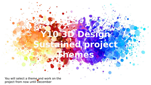 AQA 3D design sustained project theme ideas