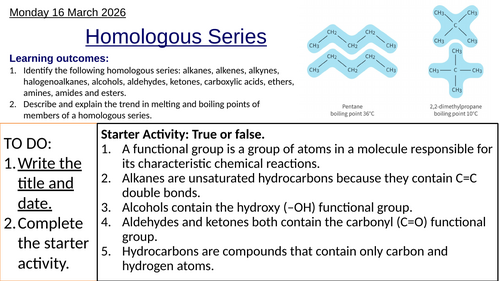 S3.2 Homologous Series (IBDP Chemistry)