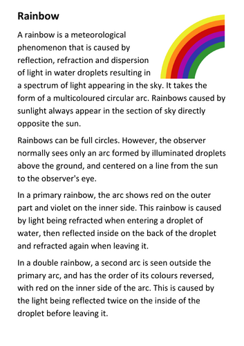 Rainbow Handout