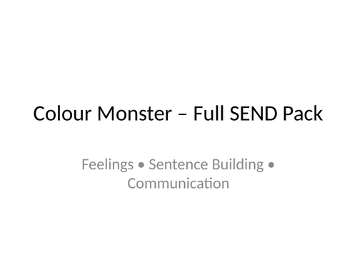 The Colour Monster – SEND Bundle (Symbolised Story + Colourful Semantics Feelings Pack, EYFS/KS1