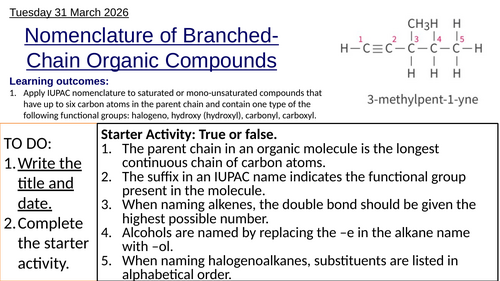 S3.2 Nomenclature of Branched-Chain Organic Compounds (IBDP Chemistry)