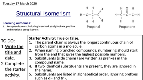 S3.2 Structural Isomerism (IBDP Chemistry)