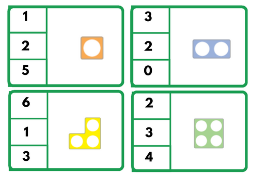 Numicon shapes counting peg matching game
