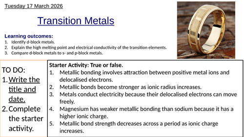 S2.3 Transition Metals, HL (IBDP Chemistry)
