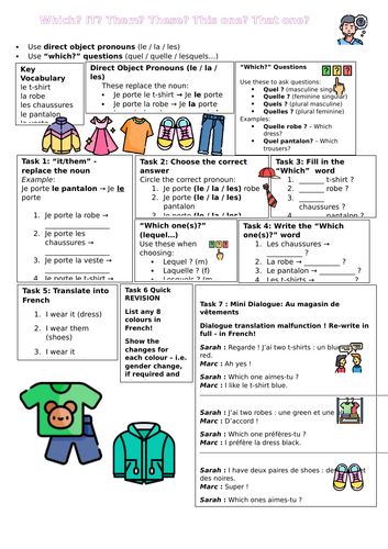 French clothes which one etc