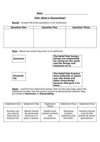Stewardship and Dominion