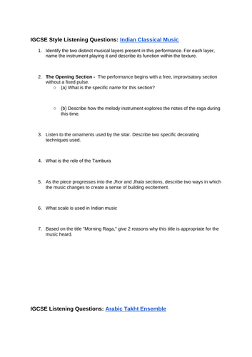 IGCSE Listening - Music for Small Ensemble