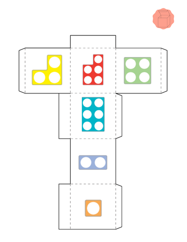 Numicon Shapes Dice Net