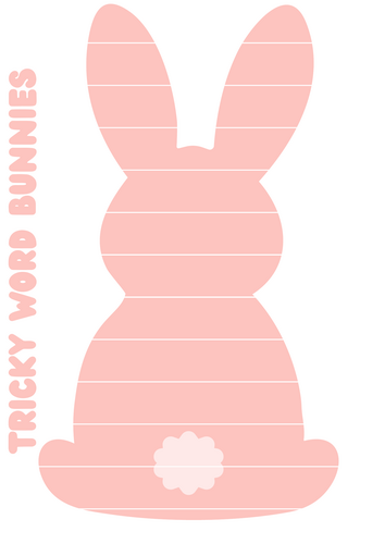 Tricky word bunnies for an easter themed phonics activity