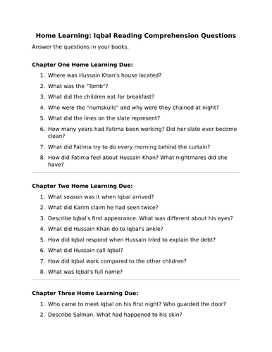 Complete Y7 Unit: Iqbal Francesco D'Adamo (20-30 hours)
