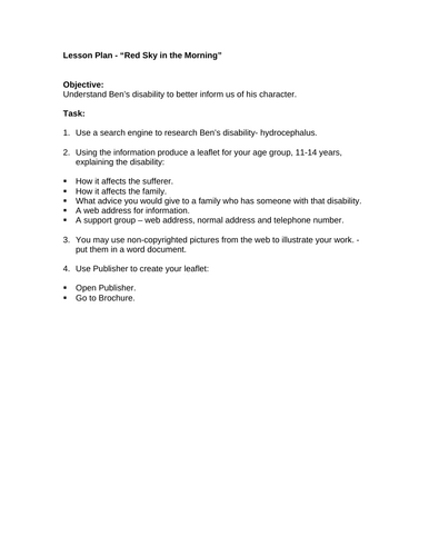 Red Sky In The Morning - Ben's Disability