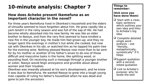 10 Minute Analysis-Ikemefuna in Chapter 7 of Things Fall Apart