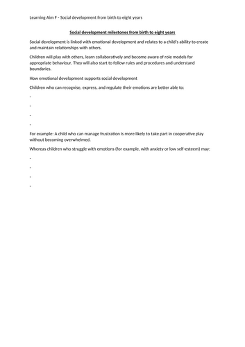 AAQ Early Childhood Development - Unit 1 LAF