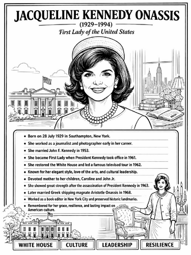 Jacqueline Kennedy Onassis coloring page