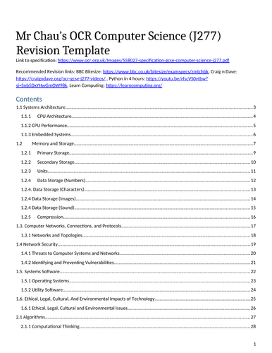 GCSE Computer Science OCR Questions