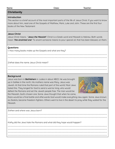 Christianity Work booklet