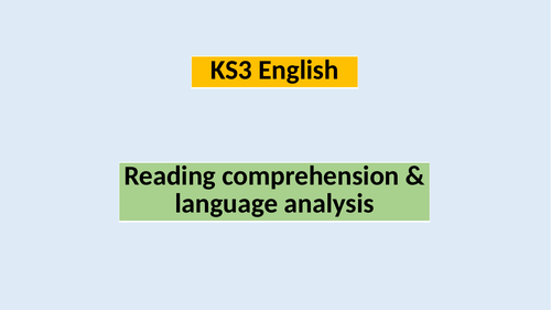 KS3 English Reading & language analysis
