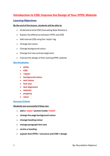 Introduction to CSS: Improve the Design of Your HTML Website