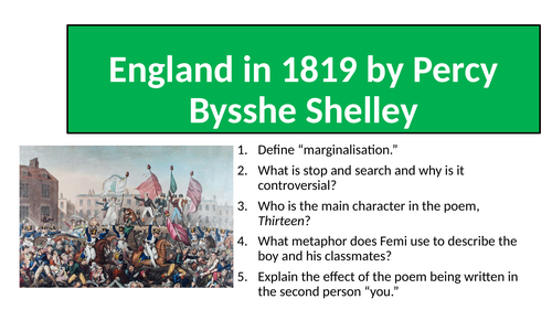 Worlds and Lives - England in 1819 by Percy Bysshe Shelley