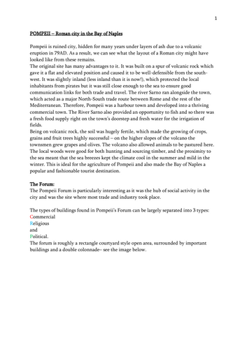 Revision notes - Pompeii