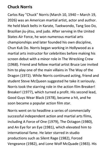 Chuck Norris Handout