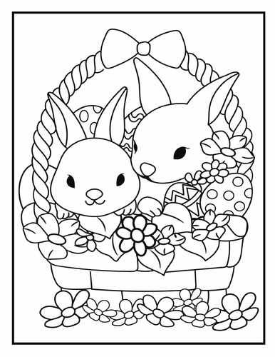 Easter Coloring Pages for Children – Bunnies and Eggs to Color