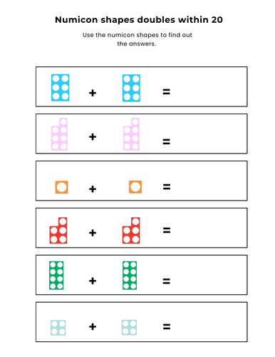 Numicon shapes doubles within 20