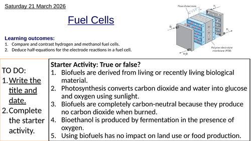 R1.3 Fuel Cells (IBDP Chemistry)