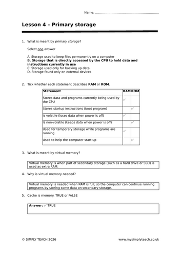 OCR GCSE CS - L4: Primary storage