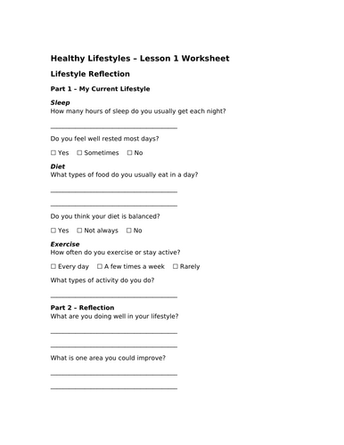 Healthy Lifestyles PSHE KS4