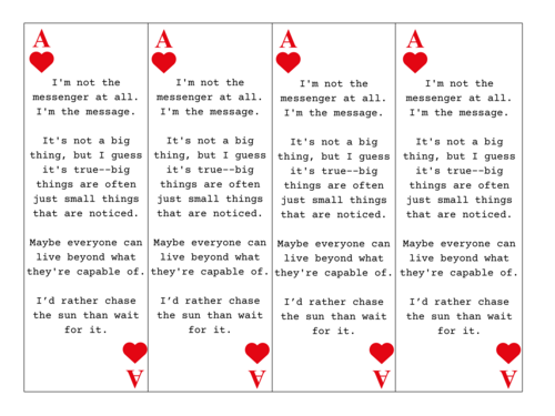 The Messenger - Quote book marks