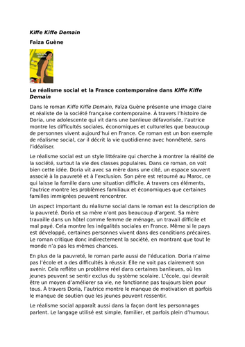 Kiffe Kiffe Demain – Faïza Guène – Social Realism and Contemporary France