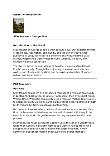 Silas Marner by George Eliot – Essential GCSE Study Guide