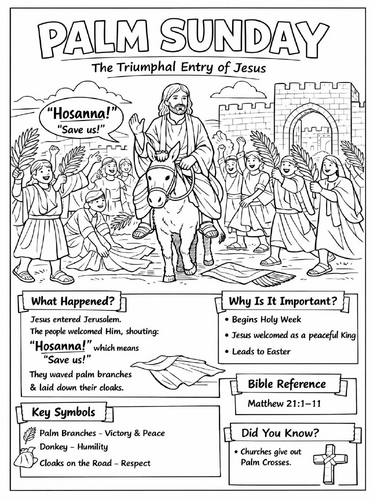 Palm Sunday coloring page