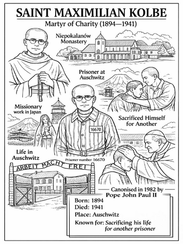 Maximilian Kolbe coloring page