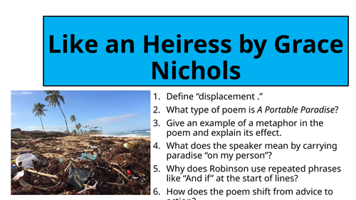 Worlds and Lives - Like an Heiress by Grace Nichols