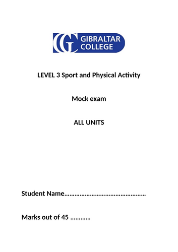 NCFE Sport and Physical Activity Mock