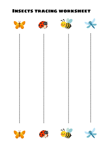 Insects and minibeast theme mark-making - Tracing activity