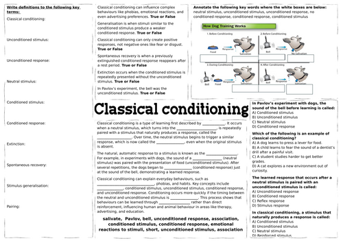 EDEXCEL - ALEVEL Psychology - Learning approach revision resources