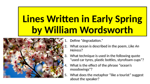 Worlds and Lives - Lines Written in Early Spring by William Wordsworth