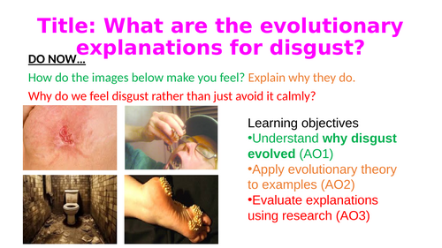 What are the evolutionary explanations for disgust? BIOLOGICAL APPROACH - IB PSYCHOLOGY