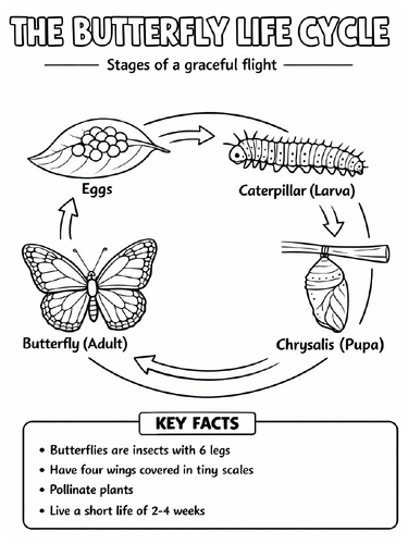 Butterfly Life Cycle coloring page