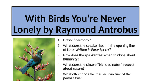 Worlds and Lives - With Birds You’re Never Lonely by Raymond Antrobus