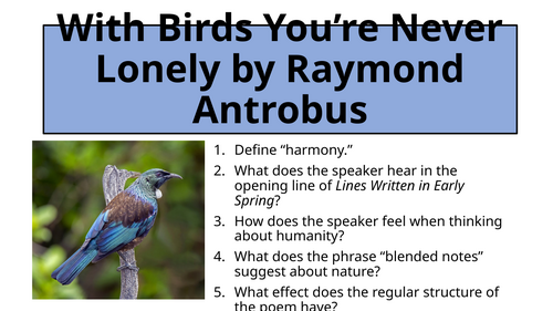 Worlds and Lives - With Birds You’re Never Lonely by Raymond Antrobus