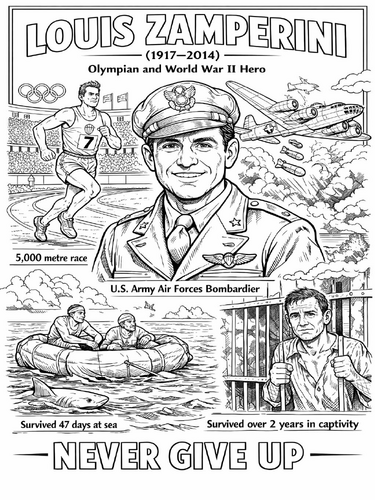 Louis Zamperini coloring page