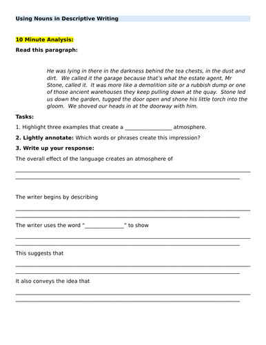 Using Nouns in Descriptive Writing