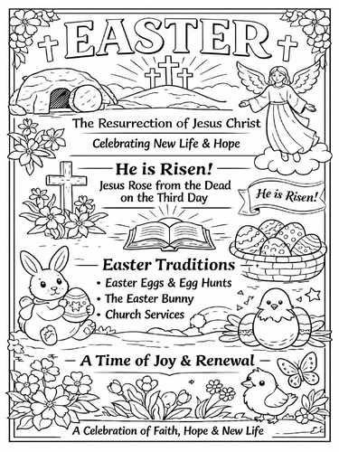 Easter coloring poster