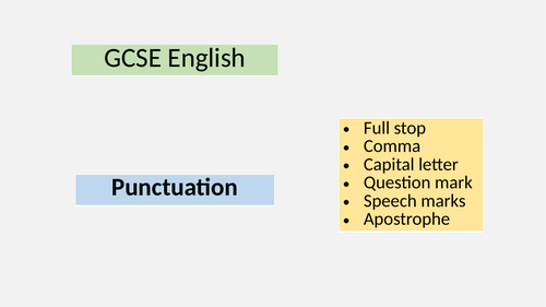 English GCSE -  Punctuation