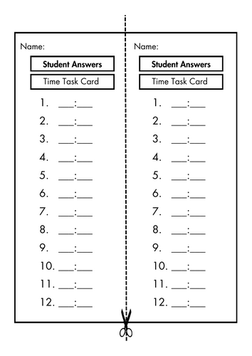 Time task cards