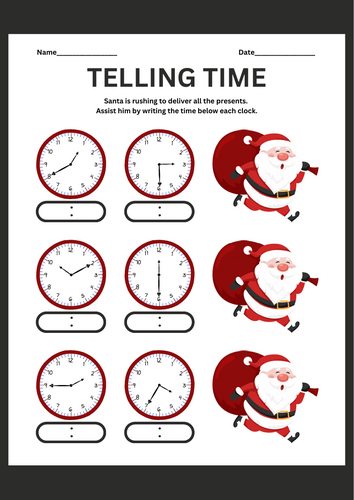Telling the time - Christmas theme